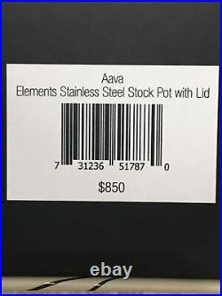 Aava Elements Stainless Steel Stock Pot with Lid New in Box MSRP $850