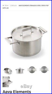Aava Elements Stainless Steel Stock Pot with lid original $850