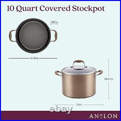 Advanced Home Hard-Anodized Nonstick Wide Stock Pot/Stockpot (10-Quart, Bronze)