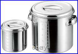 Akagawa Stainless Deep Stock Pot 30cm 21L with Lid Scale Japan SUS304