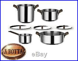 Alessi edo PU100S7 Cookware Set 7 Pieces in 18/10 Stainless Steel Pan Stockpot