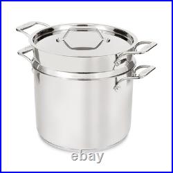 AllClad Stockpot 12 qt Stainless Steel Multipot With Insert & Lid, Stainless