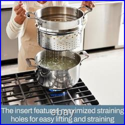 AllClad Stockpot 12 qt Stainless Steel Multipot With Insert & Lid, Stainless