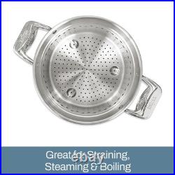 AllClad Stockpot 12 qt Stainless Steel Multipot With Insert & Lid, Stainless