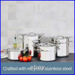 AllClad Stockpot 12 qt Stainless Steel Multipot With Insert & Lid, Stainless