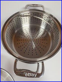 All-Clad 12QT Stainless Steel Multi-Pot Withlid, Perforated Insert & Steamer