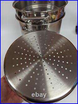 All-Clad 12QT Stainless Steel Multi-Pot Withlid, Perforated Insert & Steamer