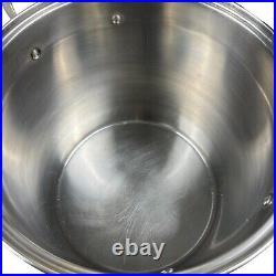 All-Clad 12 QT Cooker Stock Pot Pasta Colander Steamer Basket Lid 4 Piece Set