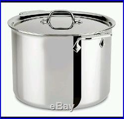 All-Clad 12 QT Stock Pot With Lid Stainless Steel Tri-Ply NEW