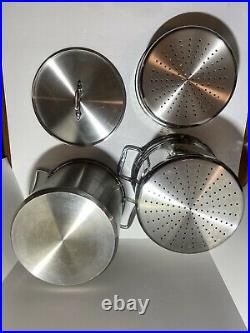 All-Clad 12 Qt Multi Cooker Stock Pot, Strainer, Steamer, & Lid Stainless Steel
