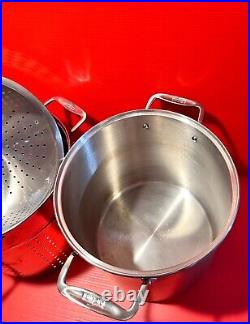 All-Clad 12 Qt Stock Pot Multi Cooker Steamer Strainer Large 3 Pieces. NO LID