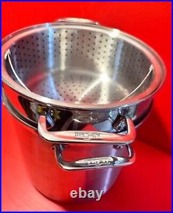 All-Clad 12 Qt Stock Pot Multi Cooker Steamer Strainer Large 3 Pieces. NO LID