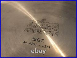 All-Clad 12 Qt Stock Pot Multi Cooker Steamer Strainer Large 4 Pieces Excellent