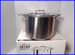 All Clad 12 Qt Stock Pot d5 Brushed Stainless Steel BD55512 New w Lid