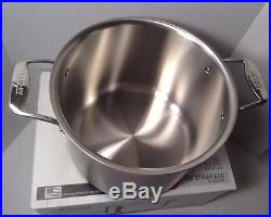 All Clad 12 Qt Stock Pot d5 Brushed Stainless Steel BD55512 New w Lid