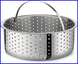 All-Clad 12-Quart Stainless Steel Multi-Cooker Kitchen Stock Pot Two Inserts Lid