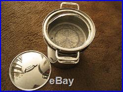 All-Clad 12 Quart Stainless Steel Pasta Stock Pot With 2 Strainers-GENUINE