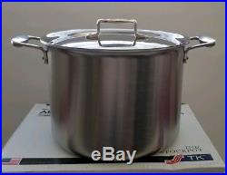 All Clad 12 Quart Stock Pot TK Thomas Keller Edition Brushed Stainless w Lid