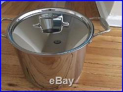All Clad 12 quart d5 STOCK POT WITH LID #SD55512 Polished Stainless Steel New