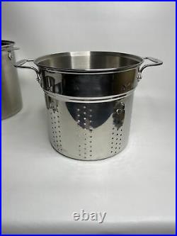 All-Clad 12qt 4pc Stainless Steel Multi-Cooker STOCK POT STEAMER STRAINER + LID