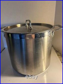 All-Clad 16 Qt Stainless Stock Pot With Lid -EUC