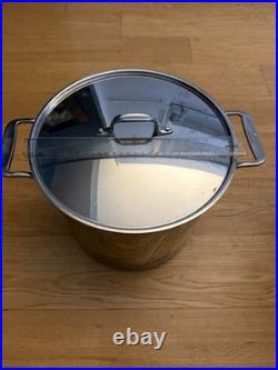 All Clad 16 Quart Stock Pot Stainless Steel Handles with Lid Soup Stew Boil