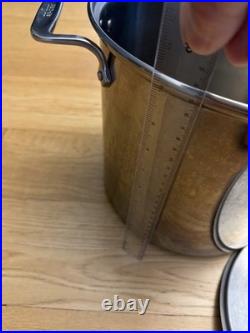 All Clad 16 Quart Stock Pot Stainless Steel Handles with Lid Soup Stew Boil