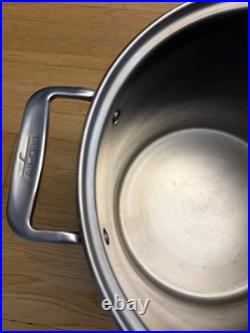 All Clad 16 Quart Stock Pot Stainless Steel Handles with Lid Soup Stew Boil