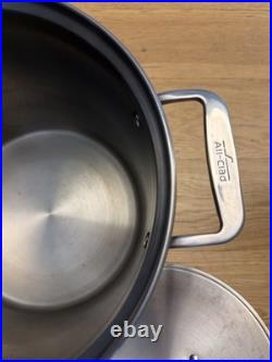 All Clad 16 Quart Stock Pot Stainless Steel Handles with Lid Soup Stew Boil