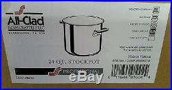 All Clad 24 Qt Stock Pot Stainless Steel Professional Series New with Free Lid