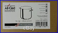 All Clad 36 Qt Stock Pot Stainless Steel Professional Series New