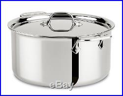 All-Clad 4508 Stainless Steel Tri-Ply Bonded Dishwasher Safe Stockpot with Lid