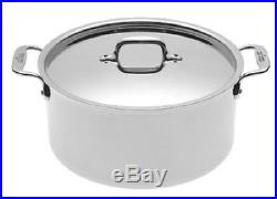 All-Clad 4508 Stainless Steel Tri-Ply Bonded Dishwasher Safe Stockpot with Lid