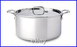All Clad #4508 Tri-Ply 8 quart STOCK POT with LID Polished Stainless Steel NEW