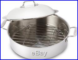 All-Clad 4515 Stainless Steel Tri-Ply 6-qt French Braiser with rack and Dome Lid