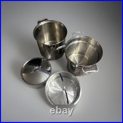 All-Clad 4 Piece Stainless 12 Quart Pot withStrainer, Steamer, and Lid