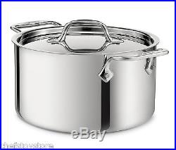 All Clad 4 Qt Casserole-Tri-Ply Stainless Sauce Pot with Lid (4304) -NEW