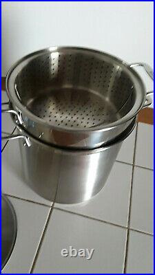 All-Clad 4pc Commercial Stainless Steel 1318qt Stockpot with 2 Steamer Baskets
