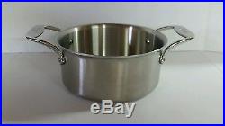 All-Clad 5 Ply 3-Qt. QUART Casserole d5 BRUSHED Stainless Steel