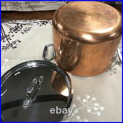 All Clad 5 Quart Copper Stainless Steel Soup Pot Copper Silver With Lid
