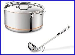 All-Clad 6508 SS Copper Core Dishwasher Safe 8qt Stockpot with Lid & 14in Ladle