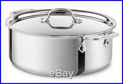 All-Clad 6-Quart Stock Pot with Lid- Tri-Ply Stainless Steel Mirror Finish- 4506