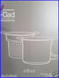 All Clad 7 Quart Copper Core 6807 Stainless Steel Pasta Pentola Pot/Insert NIB