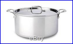 All Clad 8Qt Try-ply Stock Pot with lid stainless steel