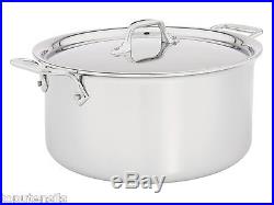 All Clad 8 Qt. Stock Pot with Lid / Tri-Ply Stainless -Sauce Soup Pot (4508) NEW