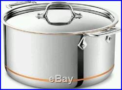 All Clad 8 Quart 6508 COPPER CORE d5 Stainless Steel STOCK POT with LID New in Box
