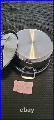 All Clad 8qt, d3, stock pot with lid, pre owned