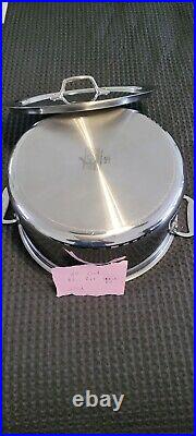 All Clad 8qt, d3, stock pot with lid, pre owned