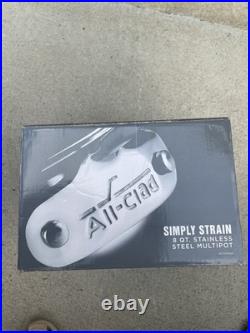 All-Clad All Clad Simply Strain Stainless Steel Stockpot With Lid 8 Quart NEW