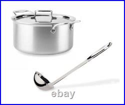 All-Clad BD55508 D5 Brushed Dishwasher Safe 8-qt Stock Pot with Lid & 14in Ladle